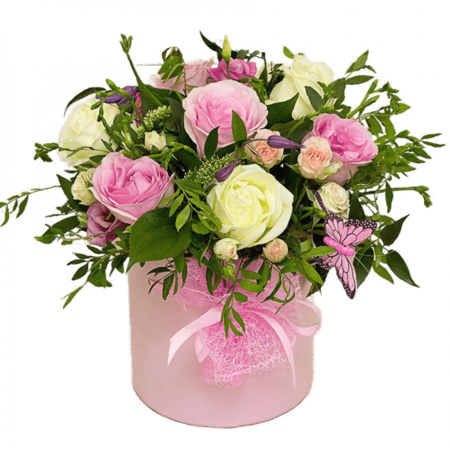 Букет цветов "Шляпная коробка Лея" Букет цветов "Шляпная коробка Лея"